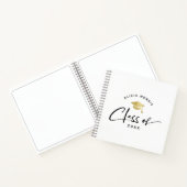 モダン名前をカスタムする卒業トレンディースクリプト金ゴールドN ノートブック (内部)