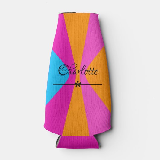 モダン名前をカスタムする夏季おもしろい時間かわいい ボトルクーラー (正面)