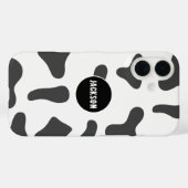 モダン名前をカスタムする牛プリント白黒 Case-Mate iPhoneケース (裏面 (横))