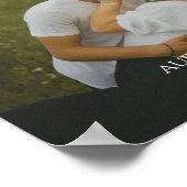 モダン名前をカスタムする結婚のカップル写真 ポスター (角)