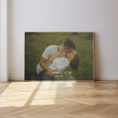 モダン名前をカスタムする結婚のカップル写真 ポスター