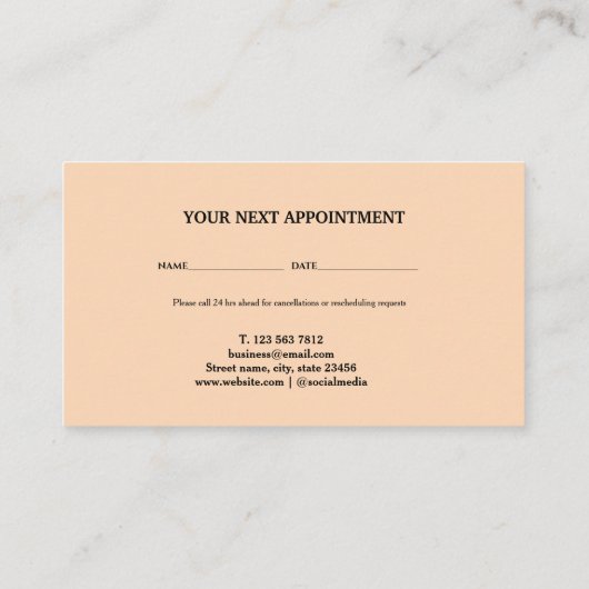 モダン名前アドレス文字の予定を追加 予約カード (裏面)