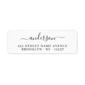 モダン名字シンプル黒書 ラベル (正面)