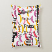 モダン名門私立校風のデザインカラフル抽象芸術ユニーク文字 アクセントクッション (正面(垂直))