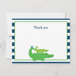 モダン名門私立校風のAligator Flat Thank You Note Card ノートカード