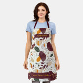 モダン名離れ付きパーソナライズされた抽象芸術 エプロン (着用した状態)