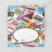 モダン吹き出しおもしろいレトロ漫画ブック結婚 プレイスカード (外部開封)