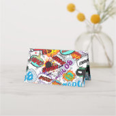 モダン吹き出しおもしろい漫画書 プレイスカード (裏面)