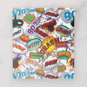 モダン吹き出しおもしろい漫画書 プレイスカード (内部開封)