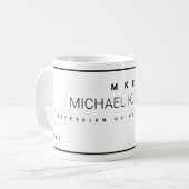 モダン商号白 コーヒーマグカップ (正面左)