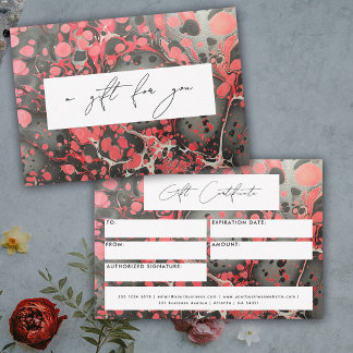 モダン商品券(黒い赤大理石)