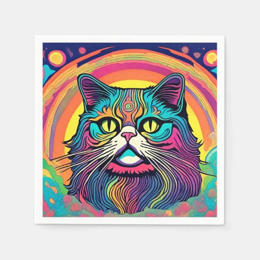 モダン善猫 スタンダードカクテルナプキン (正面)