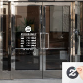 モダン営業はっきりした営業時間ロゴqrコード ウィンドウサイン (オフィスドア)