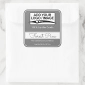 モダン四角縁どシンプルダークグレーロゴイメージ スクエアシール (バッグ)