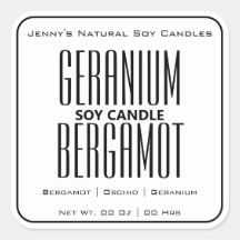 モダン四角縁どシンプルプレーン白キャンドル