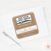 モダン四角縁どシンプルライトブラウン スクエアシール (封筒)