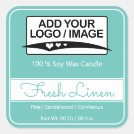 モダン四角縁どシンプルライトブルー スクエアシール