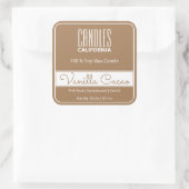 モダン四角縁どシンプル薄茶色キャンドル スクエアシール (バッグ)