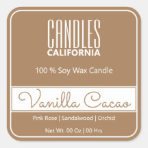 モダン四角縁どシンプル薄茶色キャンドル