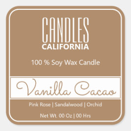 モダン四角縁どシンプル薄茶色キャンドル スクエアシール