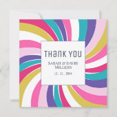 モダン回鮮やか結婚る サンキューカード (正面)