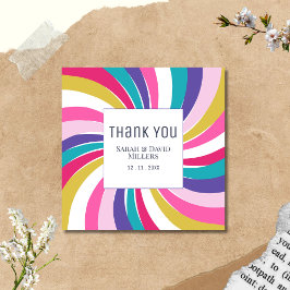 モダン回鮮やか結婚る サンキューカード