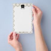 モダン図形パターンメニュー白 チラシ (ハンドル)