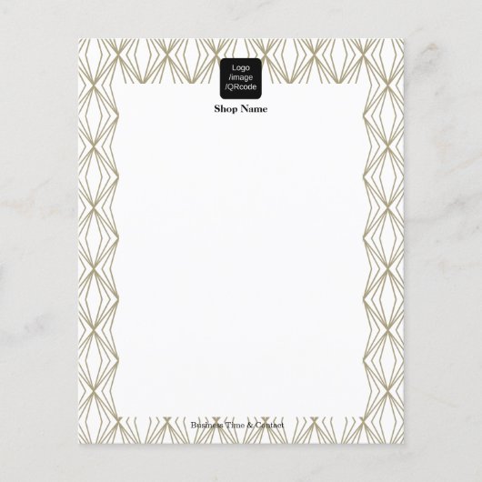 モダン図形パターンメニュー白 チラシ (正面)