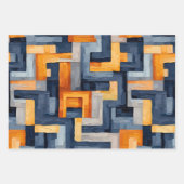 モダン図形:ダイナミックパターン ラッピングペーパーシート (正面2)