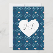 モダン地中海のハート付きタイル日付の保存 招待状 (裏面)