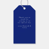 モダン地中海のブルー結婚タイル ギフトタグ (裏面)