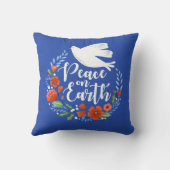 モダン地球のクリスマス平和 クッション (裏面)