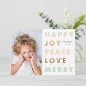 モダン型はっきりした写真クリスマス シーズンカード (スタンド正面)