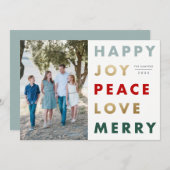 モダン型はっきりした写真クリスマス シーズンカード (正面/裏面)