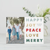 モダン型はっきりした写真クリスマス シーズンカード (スタンド正面)