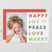 モダン型はっきりした写真クリスマス シーズンカード (正面/裏面)