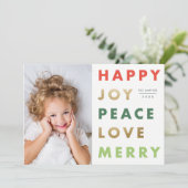 モダン型はっきりした写真クリスマス シーズンカード (スタンド正面)