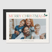 モダン型カラフル写真クリスマス磁気カード (正面/裏面)