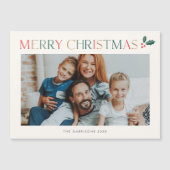 モダン型カラフル写真クリスマス磁気カード (正面)