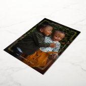 モダン型ミニマル写真クリスマス 箔シーズンカード (回転した状態)