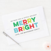 モダン型メリー明カラフル明のカスタム贈り物 長方形シール (封筒)