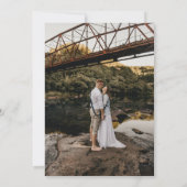 モダン型素朴金ゴールドレタリング写真結婚の 招待状 (裏面)