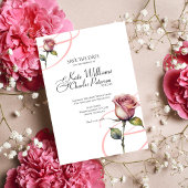 モダン埃バラ赤面結婚式招待状 招待状