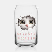 モダン変カスタムおもしろい猫誕生日 ガラス缶 (正面)