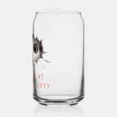 モダン変カスタムおもしろい猫誕生日 ガラス缶 (左)