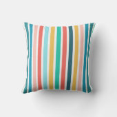 モダン夏カラフル縦ストライプ列 アウトドアクッション (裏面)