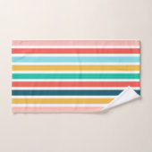 モダン夏カラフル縦ストライプ列 バスタオルセット (ハンドタオル)
