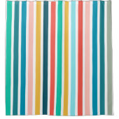 モダン夏数々の色の垂直ストライプ色 シャワーカーテン (正面)