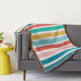 モダン夏数々の色の垂直ストライプ色 スローブランケット