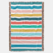 モダン夏数々の色の垂直ストライプ色 スローブランケット (正面縦)